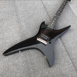 24 Frets RICH Stealth Chuck Schuldiner Gloss Black Electric Guitar Ebony Fingerboard Wrap Around Tailpiece Single Bridge Pickup4728305