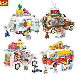 LOZ New Mini Creative Street View Product Assembling Building Block Small Particle Bus Model Lovely Car Children Adult Toy Gift