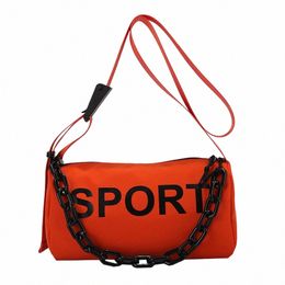 2024 Orange Handbags For Women Black Tote Bags Ladies New Design Chain Shoulder Bag Trendy Shop Crossbody Women's Cool Bag Y9qr#