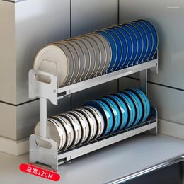 Kitchen Storage Dish Bowl Drainer Rack 2 Tier Counter Organizer Household Drying Holder