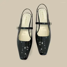 Casual Shoes Low Heel Square Toe Mary Jane Ankle Strap Slingback Slip-on Buckle Office Dress Summer