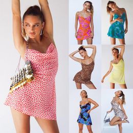 Summer Womens Simple Fashion Strap Printed Dress