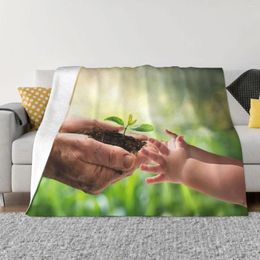 Blankets Grow Plants Soft Plush Blanket Peace Flannel Throw For Living Room Bedroom Sofa Picnic Plaid Bedspread Tapestry