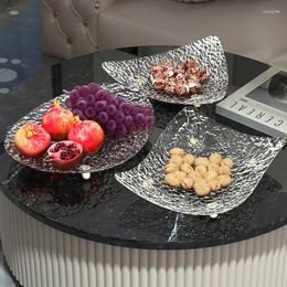 Decorative Figurines Simple Transparent Plastic Fruit Plate Living Room Household High-end Exquisite Snack
