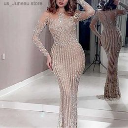 Basic Casual Dresses 2024 Spring Long Skirt Mid-Waist Temperament Commute Sequins Solid Color Chest-Wrapped Stretch Gold Slimming Dress T240330