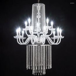 Party Decoration Silver Crystal Chandelier European Wedding Venue Arrangement