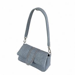 korean Retro Denim Small Crossbody Bag For Women 2024 Spring Fi Handbags And Purse Shoulder Side Bag e5UU#