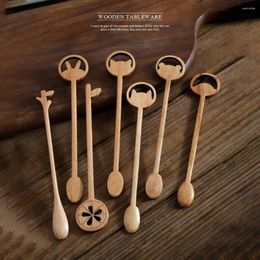 Spoons Animal-shaped Spoon Beautiful Practical Cute Cartoon Wooden For Coffee Tea Stirring Kids Kitchen Tools Dessert