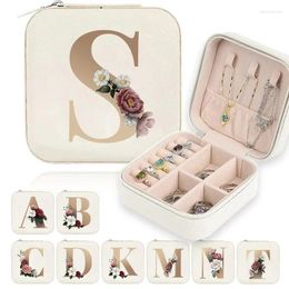 Jewelry Pouches Organizer Box Gold Letter Print Display Earring Stand Boxes Bridesmaid Gift