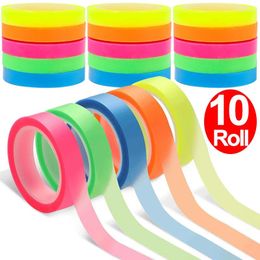 Gift Wrap 10 Roll Marking Stickers Transparent Fluorescent Tape Index Tabs Taking Notes Label Children School Office Highlighter