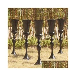 Party Decoration Elegant Black Metal Tall Flower Stand Chandelier Table Centrepiece Holder Versatile Vase Drop Delivery Home Garden Fe Dhwbs