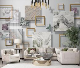 Wallpapers Abstract Gometric Marble Wallpaper Mural Painting Contact Paper 3D Po Canvas For Living Room Luxury Home Decor