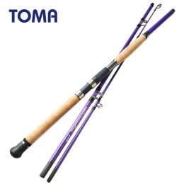 Rods TOMA Fast Action Sea Boat Jigging Fishing Rod Carbon 1.8m 2.1m 2.4m Lure Weight 80250g 3sections Spinning Fishing Rod Saltwater