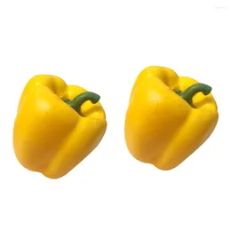 Decorative Flowers 2 Pcs Artificial Bell Pepper Fake Vegetable Peppers Vegetables Simulation Toy False Food Imitation Ornament Decor