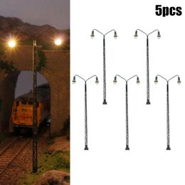 Garden Decorations 5 Model Railroad Lights Lattice Mast Light Gauge H0 LED Layout Building Train Rail Landscape Decor Accessories