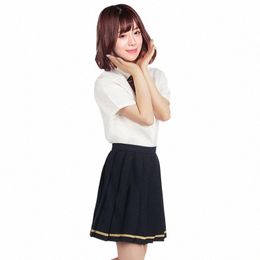 ohyeahlady Women's Student JK Uniforms Set Plus Size Sexy School Cosplay Costume College Style Sailor Blouse Pleated Skirt Suit V90P#