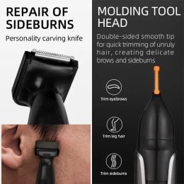 3in1 Rechargeable Nose Trimmer Beard Trimer For Men Micro Shaver Eyebrow Nose Hair Trimmer For Nose And Ear Cleaner Grooming Set