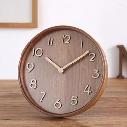 Table Clocks Nordic Wood Clock Modern Silent Desk Vintage Wall Home Desktop 3d Watches Living Room Decoration Gift Ideas