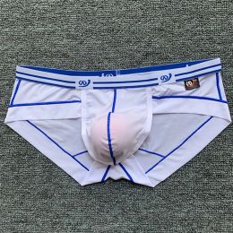 Men Ice Silk Briefs Sexy Low Rise Thin Trunks Briefs Bulge Pouch Panties Male Underwear Comfort Fit Underpants Mens Bikini M-2XL