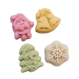 Baking Tools 30g Christmas Mooncake Mold Santa Claus Bells Snowflake Tree Pattern Stamp Hand Pressed Pastry Mould Cake Decoration