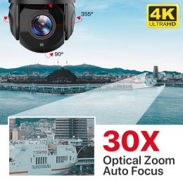 8MP 4K HD POE PTZ IP Camera Outdoor Auto Tracking 30X Optical Zoom Camera Video Surveillance CCTV Cam IP66 Waterproof XMeye P2P