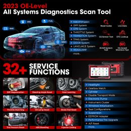 LAUNCH X431 PRO ELITE 8'inch Car Diagnostic Tools Auto OBD OBD2 Scanner All System CANFD/DOIP Active Test 32 Reset ECU Coding