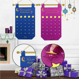 Party Decoration Ramadan Calendar Eid Mubarak Hanging Felt Countdown 2024 Islamic Muslim 30Days Advent Gifts