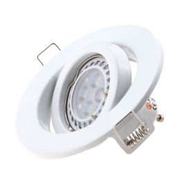 2/6/10PCS New Design GU10 Socket Recessed Aluminium Frame MR16 Base Spotlight Fitting No Adjustable MR16 GU10 Bulb Trims Fixture