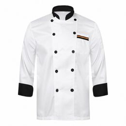 adults Mens Womens Chef Shirt Lg Sleeve Chef Coat Stand Collar Butt Kitchen Uniform Cafe Bakery Restaurant Hotel Cook Jacket l2mg#