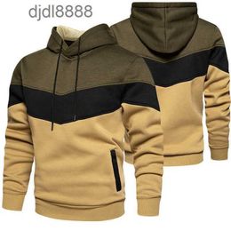 New Mens Fleece Sweater Splicing Hoodie Autumn Winter Leisure Sports Plush Casual Coat