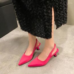 Casual Shoes Summer Slingle For Women 2024 Pionted Toe Stiletto Women's Slingbacks Sexy Party Dress Office Ladies Heeled