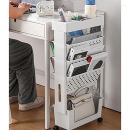 Hooks Simple Mobile And Versatile Storage Rack On Wheels For Books Documents In The Home Office Classroom
