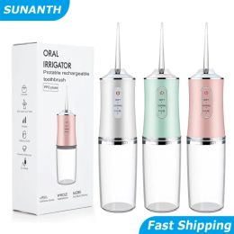 Whitening Portable Dental Water Flosser Oral Irrigator USB Rechargeable Water Floss Jet Tooth Pick 4 Tips 220ml Mouth washing machine