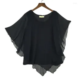 Women's Blouses Plus Size Femininas Tops Korean Blouse Irregular Chiffon Shirts Sexy Batwing Sleeve Women Blusas Bluse Chemisier Femme