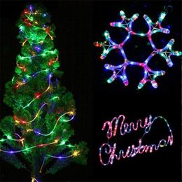 Tirvose 22M 32M Led Solar Christmas String Lights Outdoor 8 Modes Rope Tube Fairy Lights Garland for Garden Party Wedding Decor