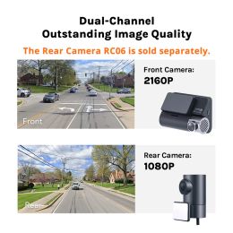 70MAI 4KダッシュカムA800SビルトインGPS ADAS 140°FOV 70MAIカメラカーDVR 24Hパーキングモニターフロントカムのみ、リアカムをサポート