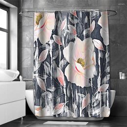 Shower Curtains Flowers And Plants Bathing Curtain Bathroom Nordic Green Leaf Waterproof With 12 Hooks Home Deco Free Ship