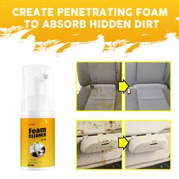 30/60/100/150ML Car Interior Leather Cleaner Multifunctional Foam Cleaner Curing Agent Bubble Cleaning Spray Auto Interior Wash