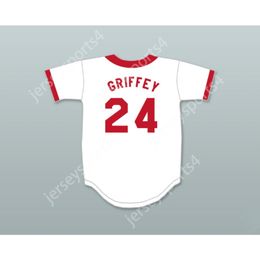 KEN GRIFFEY JR 24 SPRINGFIELD NUCLEAR POWER PLANT SOFTBALL TEAM BASEBALL JERSEY Stitched Top