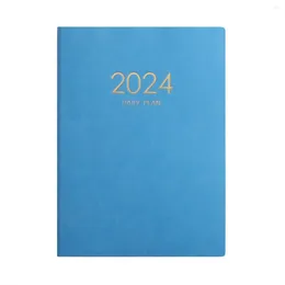 Spoons 2024 Blue Plan Notebook Calendar Thickened Daily Weekly Office School Supplies