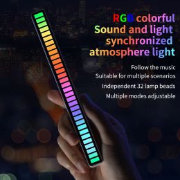 RGB LED Pickup Lights Sound Control Colour Rhythm Ambient Lamp Pickup Rhythm Light Music Car Home Music Computer Desktop Decor