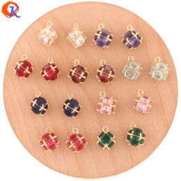 Back Cordial Design 40pcs 11*14mm Diy Jewellery Making/earring Findings/jewelry Accessories/cube Shape/hand Made/crystal Charms/pendant
