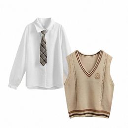 jk School Uniform for Girls Japanese Style Sweater Autumn and Winter Cott Knitted Sweater Cardigan Multicolor COS Women's Wear D0Qn#