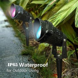 RGBW Outdoor Spotlight LED Lawn Lamp 10W Waterproof Red Green Blue Colour Changing Landscape Lighting for Garden Path Tree Wall
