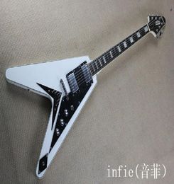 Top Quality music instruments Custom Shop G flying V Light white electric guitar4456838