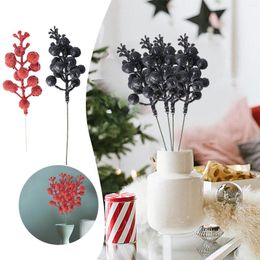 Decorative Flowers 14 Pack Christmas Glitter Berries Stems Artificial Wisteria Hanging With Lights Magnolias