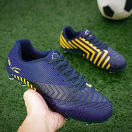 Cheap Couples Golden Football Shoes Lightweight Low-Cut Men's Soccer Cleats Long Spike Futsal Sneakers For Men Zapatilla Futbol