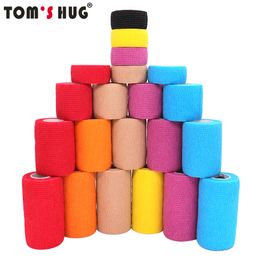 Tom's Hug Colourful Sport Self Adhesive Elastic Bandage Wrap Tape 4.8m Knee Support Pads Finger Ankle Palm Shoulder Bandage