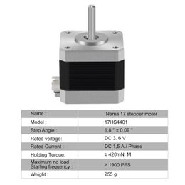 Nema 17 Stepper Motor 5PCS 17HS4401 NEMA17 42 Motor 4-Lead 42BYGH 1.5A with DuPont Line for 3D Printer and CNC