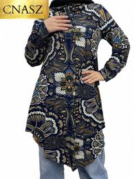 luxury Women's Blouses European And American Plus Size Women's New Fi Print Loose Lace-up Shirt Top Elegant T-Shirts 4XL 99pJ#